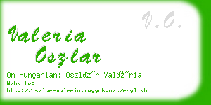 valeria oszlar business card